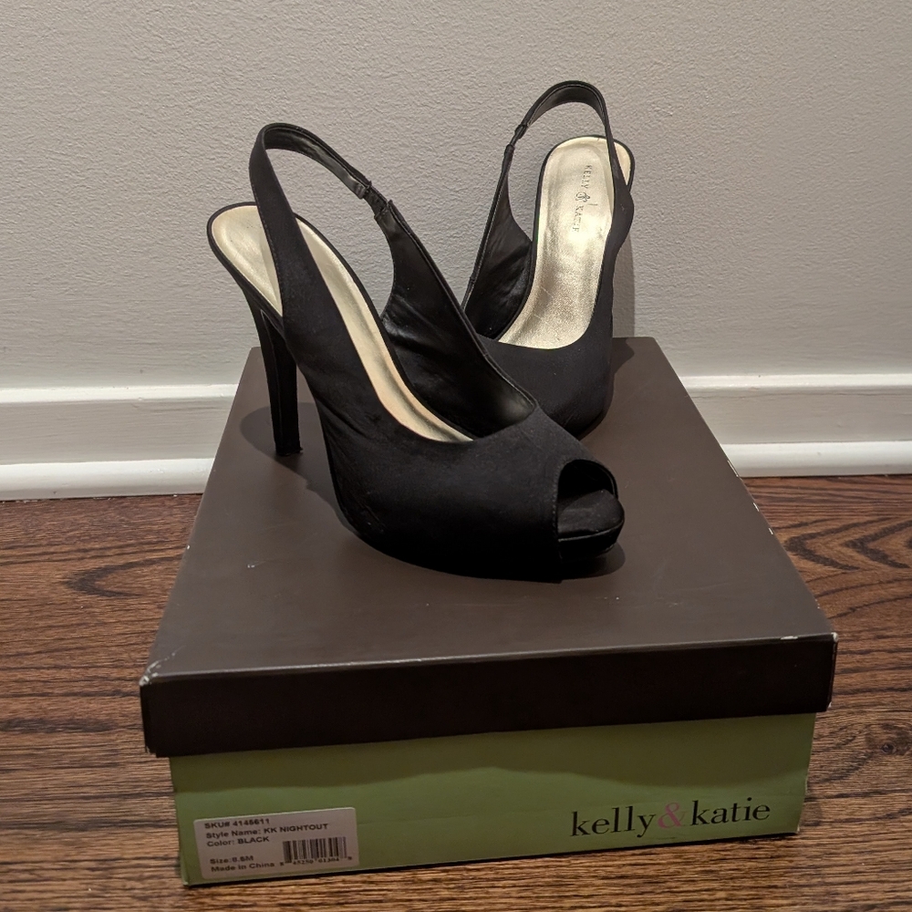 Kelly & Katie Night Out Satin Slingback Heels 8.5